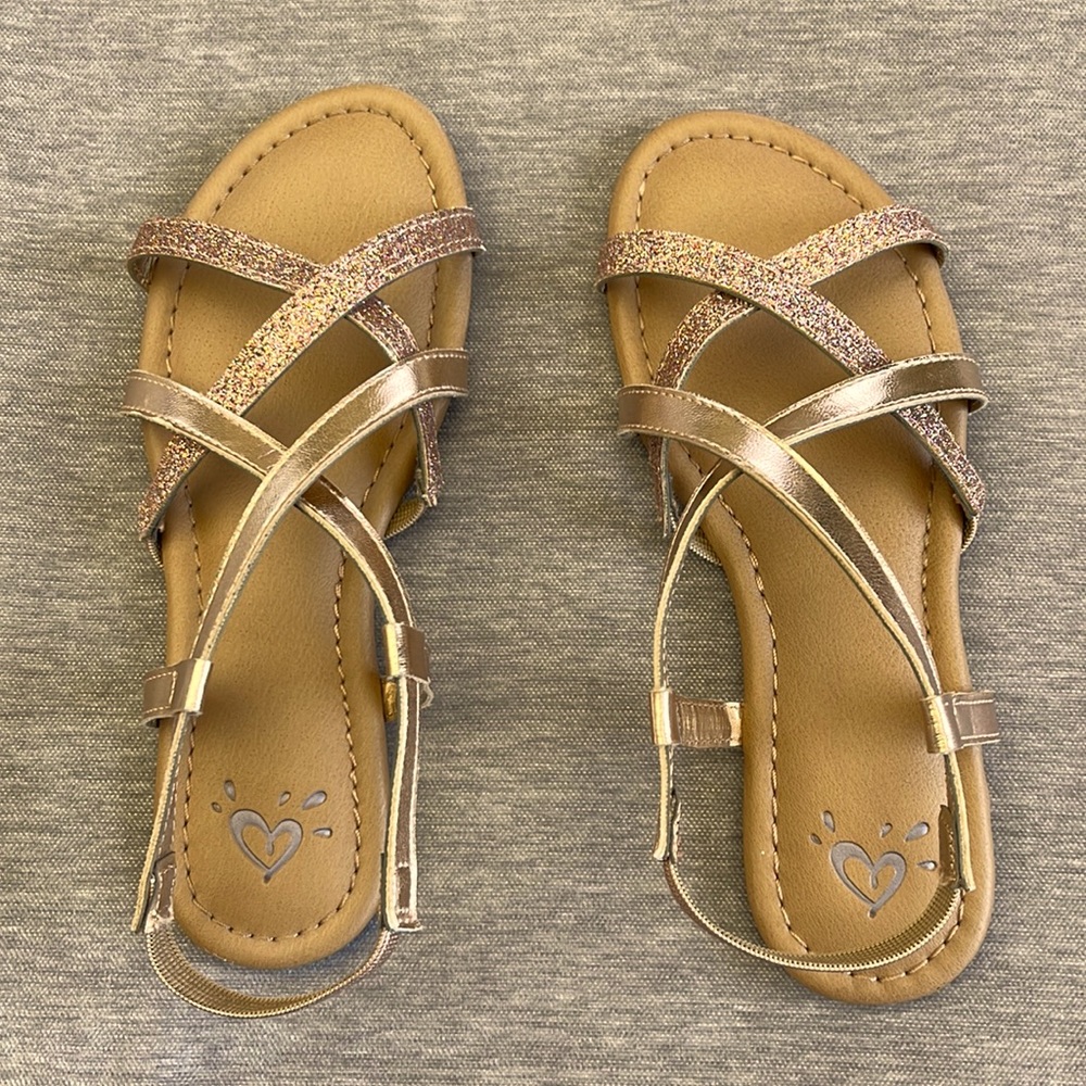 Justice strappy sandals, size 2
